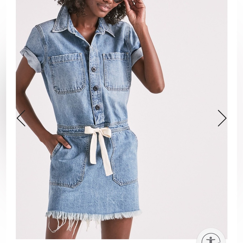 Lucky Brand woman’s denim drawstring jeans mini dress
